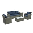 thumbnail image 3 of ACE-PATIO,5 PCS,Outdoor Patio Furniture,PE Wicker Rattan Style 5-seater Chat Set with 2 Tables & Cushions, for Patio,Backyard,Porch,Garden,Poolside(Blue), 3 of 8