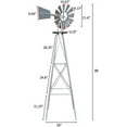 thumbnail image 2 of REKHH 8FT Ornamental Windmill Backyard Garden Decoration Weather Vane, Heavy Duty Metal Wind Mill wIth 4 Legs Design,Gray, 2 of 6