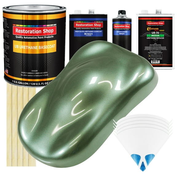 Fern Green Metallic Gallon URETHANE BASECOAT CLEARCOAT Car Auto Paint Kit
