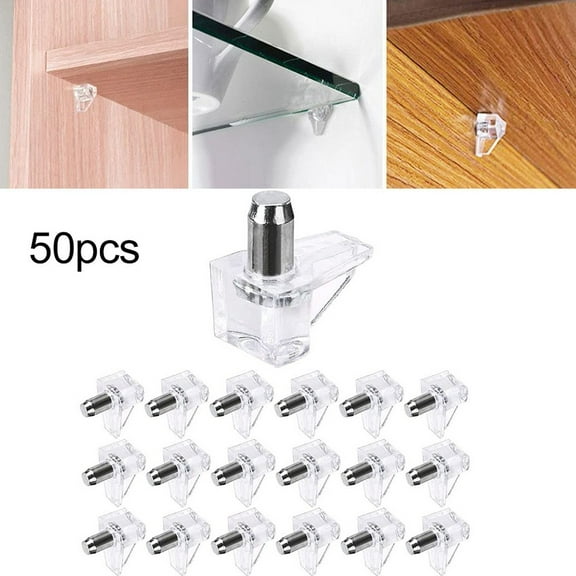 50 X Clear Carbint Shelf Support 5Mm Plastic Bracket For Furniture Inside Holder