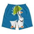 thumbnail image 4 of Bixox Men's Goose Holding an Umbrella printing Casual Classic Fit Short Summer Beach Shorts, 4 of 6