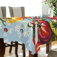 thumbnail image 5 of Yayeee Tablecloths 54" x 72" Rectangle Wrinkle Resistant Party Table Cover, Blue Floral Tomatoes, 5 of 8