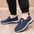 thumbnail image 4 of AUDeals Men's Orthopedic Sneakers, Mesh Platform Shoes with Fuzzy Lining and Breathable Comfort for Walking (Blue, 9.5), 4 of 4