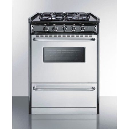 Summit TTM61027BRSW 24in Wide 2.9 Cu. Ft. Slide In Natural Gas Range with Sealed