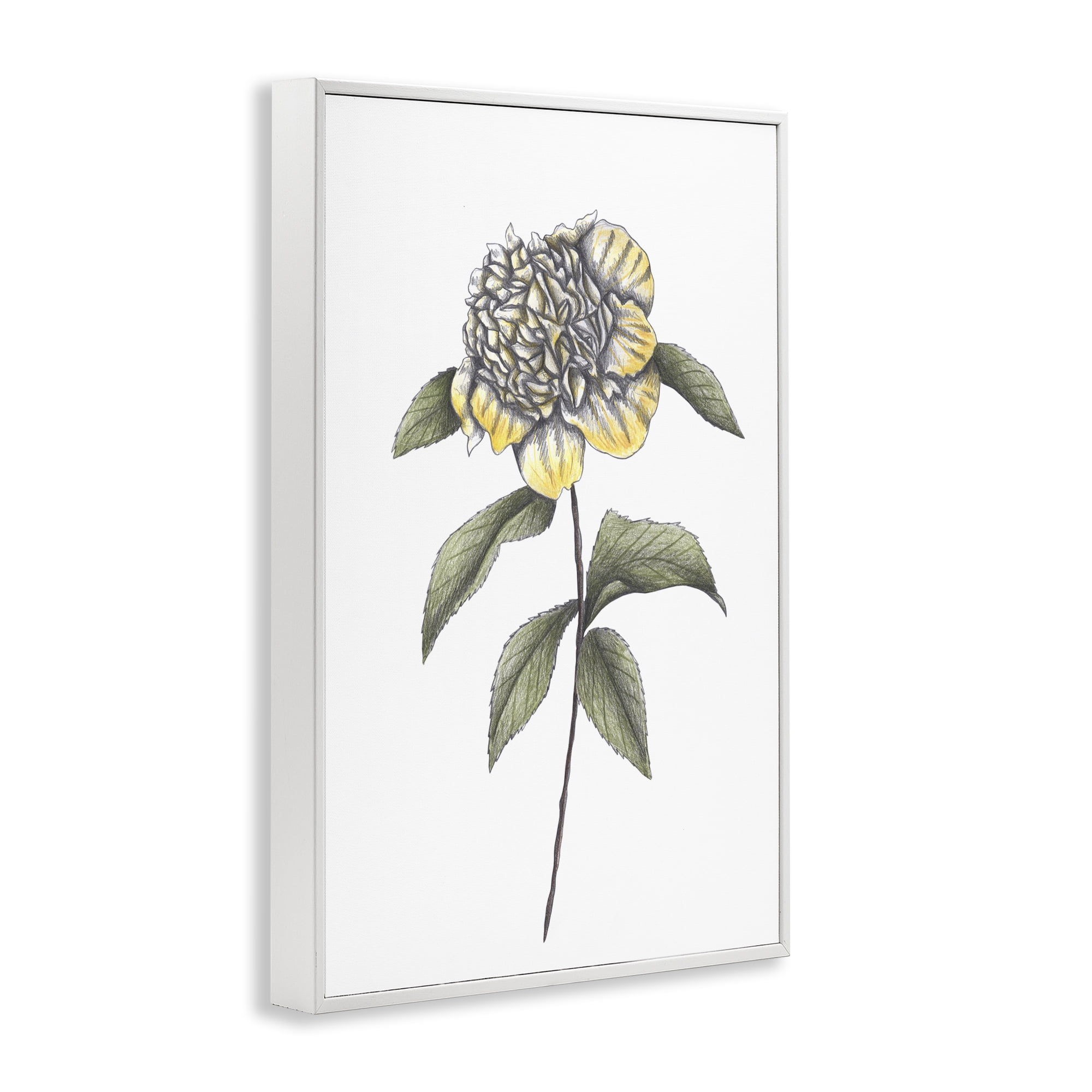 Camellia Flower Illustration White Framed Giclee Art, design by Cecilia Battaini