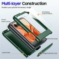 thumbnail image 4 of Vizvera for Motorola Razr 2024/2025/2026 Phone Case,With Hinge Protection,Screen Protector,Slim Full-Body Rugged Anti-Scratch Shockproof Case-Green, 4 of 9