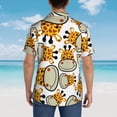 thumbnail image 3 of Lsque Giraffes Head pattern Hawaiian Shirt for Men, Unisex Summer Beach Casual Short Sleeve Button Down Shirts-Large, 3 of 9