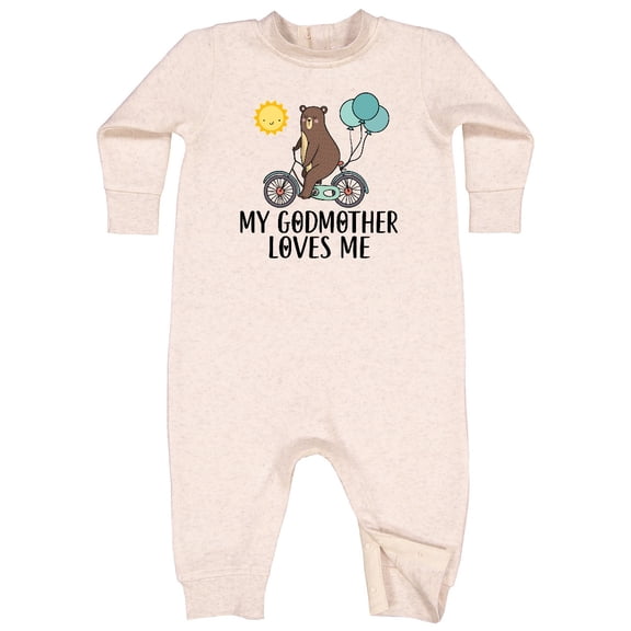 Inktastic My Godmother Loves Me Bear Baby Fleece Romper