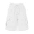 thumbnail image 7 of biudgviw Women's Sweat Shorts with Multi Pockets Drawstring Elastic Waist Cargo Shorts Comfy Textured Baggy Shorts for Gym Workout, 7 of 7