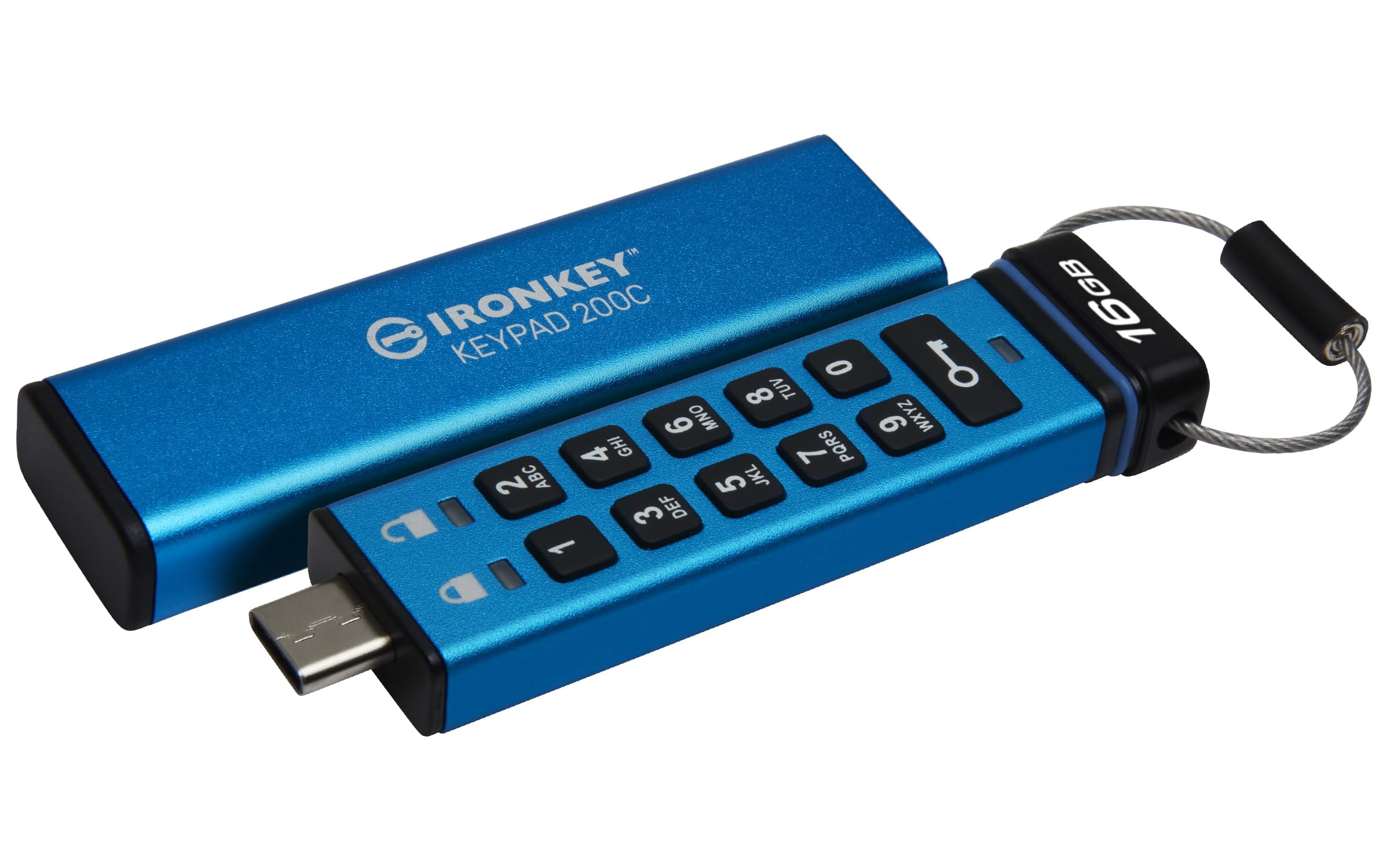 IronKey Keypad 200 16GB USB 3.2 Gen 1 Type C Flash Drive IKKP200C16GB