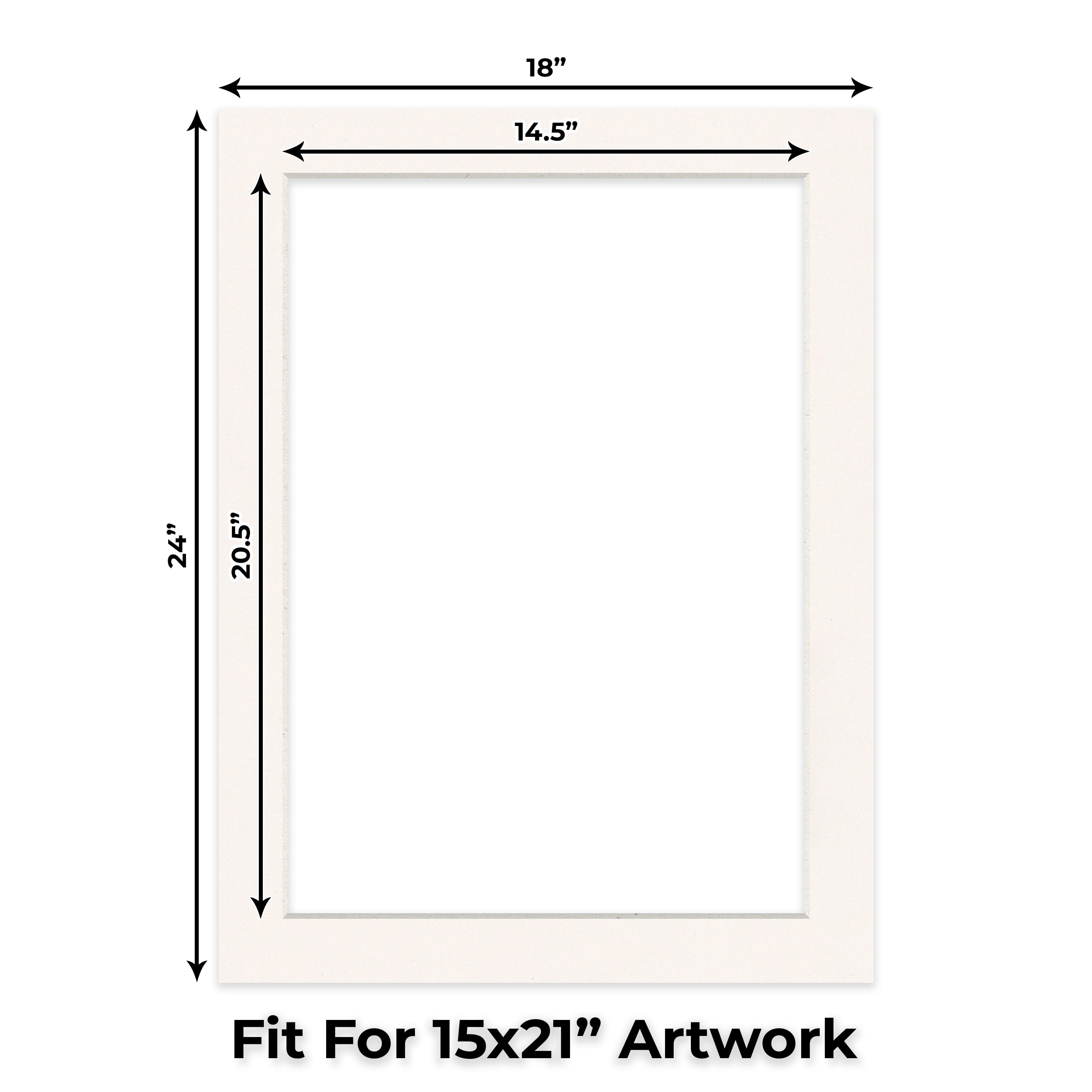 Silver Mist Picture Frame Mat for 18x24 Frames - Fits 15x21 Photos - 25 Mats