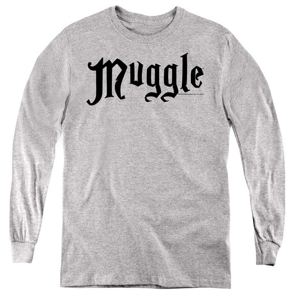 Harry Potter Muggle Kids Long Sleeve T Shirt (Small) for Youth Boys and Girls, Athletic Heather