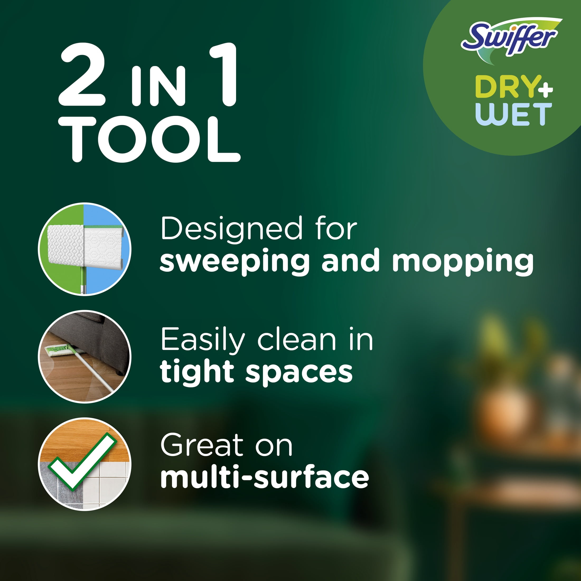 Swiffer Sweep + Mop, Broom & Mop Alternative, Dry & Wet Floor Cleaner, Fresh Scent, Cleaning Set