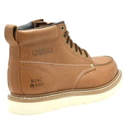 King Rocks Mens Moc Toe Construction Boots Work Shoes 10.5 D(M) Brown