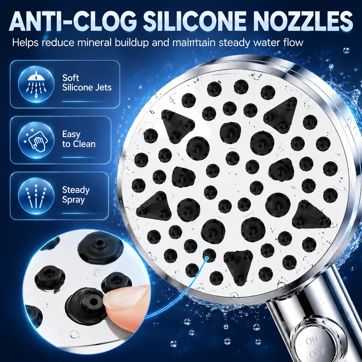 NIUTA 9-Mode High Pressure Shower Head with Handheld photo 4