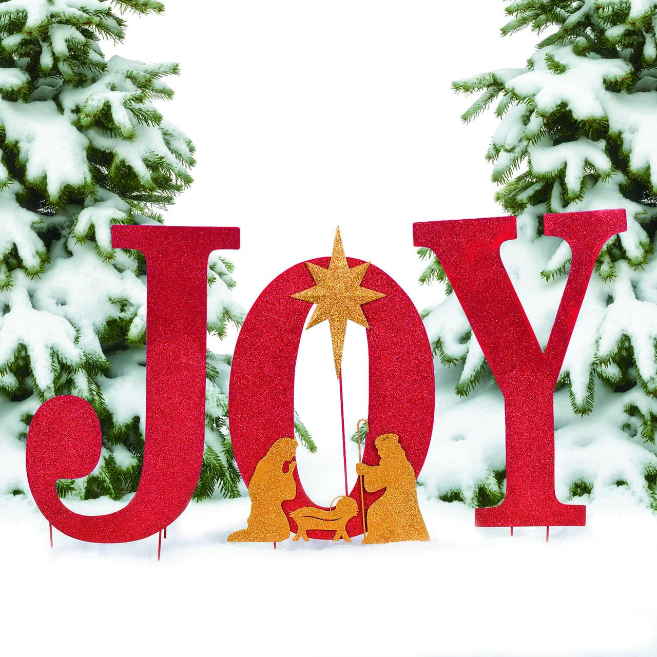 "Joy" Yard Sign Home Decor 3 Pieces
