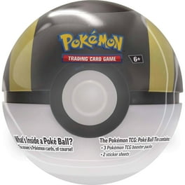 Pokemon Level Ball Pokeball Tin Set, 3 Booster Packs, Coin