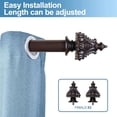 thumbnail image 3 of Urbanest Adjustable Single Curtain Rod Set Mahogany Regale Finials – 1 - Inch Diameter, With Bronze Rod, 84–120 Inches, 3 of 6
