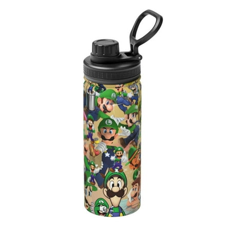 

Luigi s Mansion Game Cartoon Unisex Sports Insulated Water Bottles Kettle Stainless Steel Portable Cup 18OZ For School Travel Gym Running