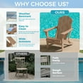 thumbnail image 4 of MUCHENGHY Folding Adirondack Chair, Classic HDPE Plastic Fire Pit Chair, Teak, 4 of 8