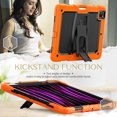 thumbnail image 2 of FJLBDE Case for iPad Pro 12.9 2022/2021/2020/2018 6th/5th/4th/3rd Gen, Rugged Shockproof Tablet Cases Cover with Kickstand Shoulder Strap, Orange, 2 of 7