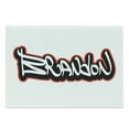 thumbnail image 1 of Brandon Cutting Board, Urban Street Culture Hip-hop Theme Lettering Individual Name Design, Decorative Tempered Glass Cutting and Serving Board, Large Size, Vermilion White, by Ambesonne, 1 of 1