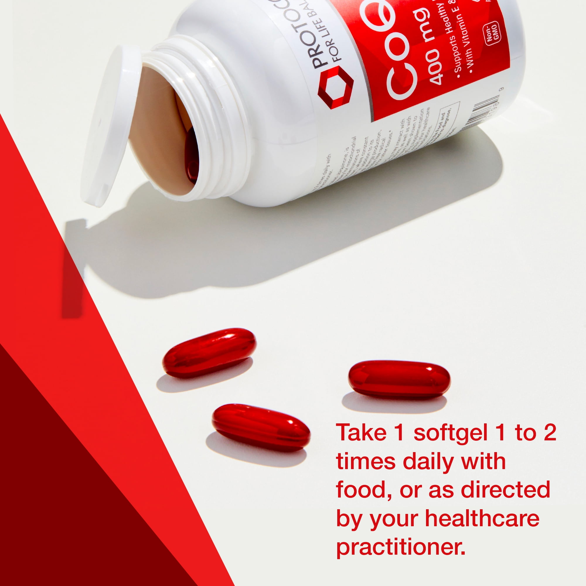 Protocol CoQ10 400mg with Vitamin E - Heart Health Support - 60 Softgels