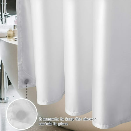Fabric Shower Curtain Liner White, Magnets To Keep Curtains Together
