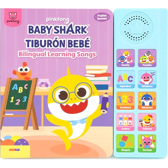 Libro de sonido Pinkfong Baby Shark bilingüe inglés español