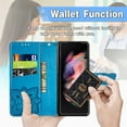 thumbnail image 2 of Dteck for Samsung Galaxy Z Fold 5 Case Wallet with Credit Card Slots, Embossed Butterfly PU Leather Folio Flip Case with Wristlet Strap for Samsung Galaxy Z Fold5 5G,Blue, 2 of 7