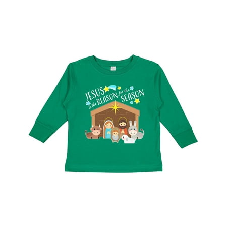 

Inktastic Jesus is the Reason for the Season Christmas Nativity Gift Toddler Boy or Toddler Girl Long Sleeve T-Shirt