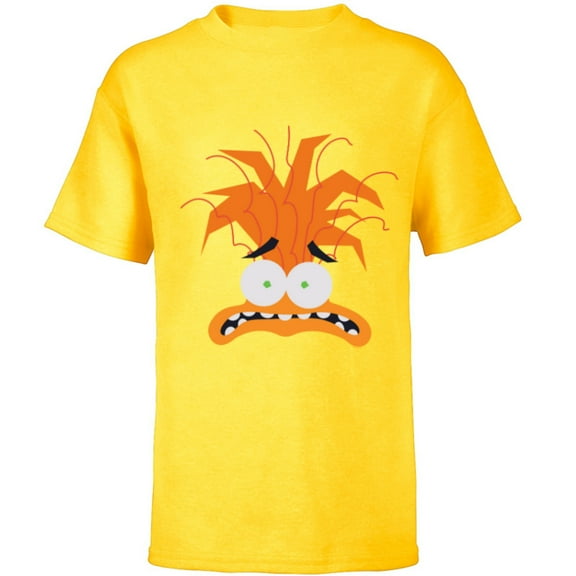 Disney and Pixar’s Inside Out 2 Anxiety Big Face Costume- Short Sleeve T-Shirt for Kids - Customized-Yellow