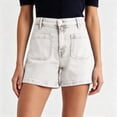 thumbnail image 2 of DHFJKG Womens Jeans Shorts Summer Mid Rise Stretch Flat Front Denim Shorts With Front Pockets Casual Trendy Bottoms, 2 of 6