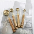thumbnail image 3 of Juego de cucharas medidoras con mango de madera, de acero inoxidable, kit de herramientas para hornear, accesorios de cocina 1, 3 of 8