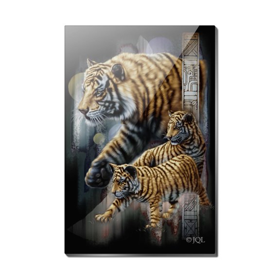 Orange Bengal Tigers Rectangle Acrylic Fridge Refrigerator Magnet