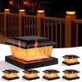 thumbnail image 1 of Fence Post Solar Lights Warm & Flickering Flame Modes LED Fence Post Lights for x Wood Vinyl Posts Solar Powe Auto On/Off Deck Patio Fence Yard Lighting, 1 of 6