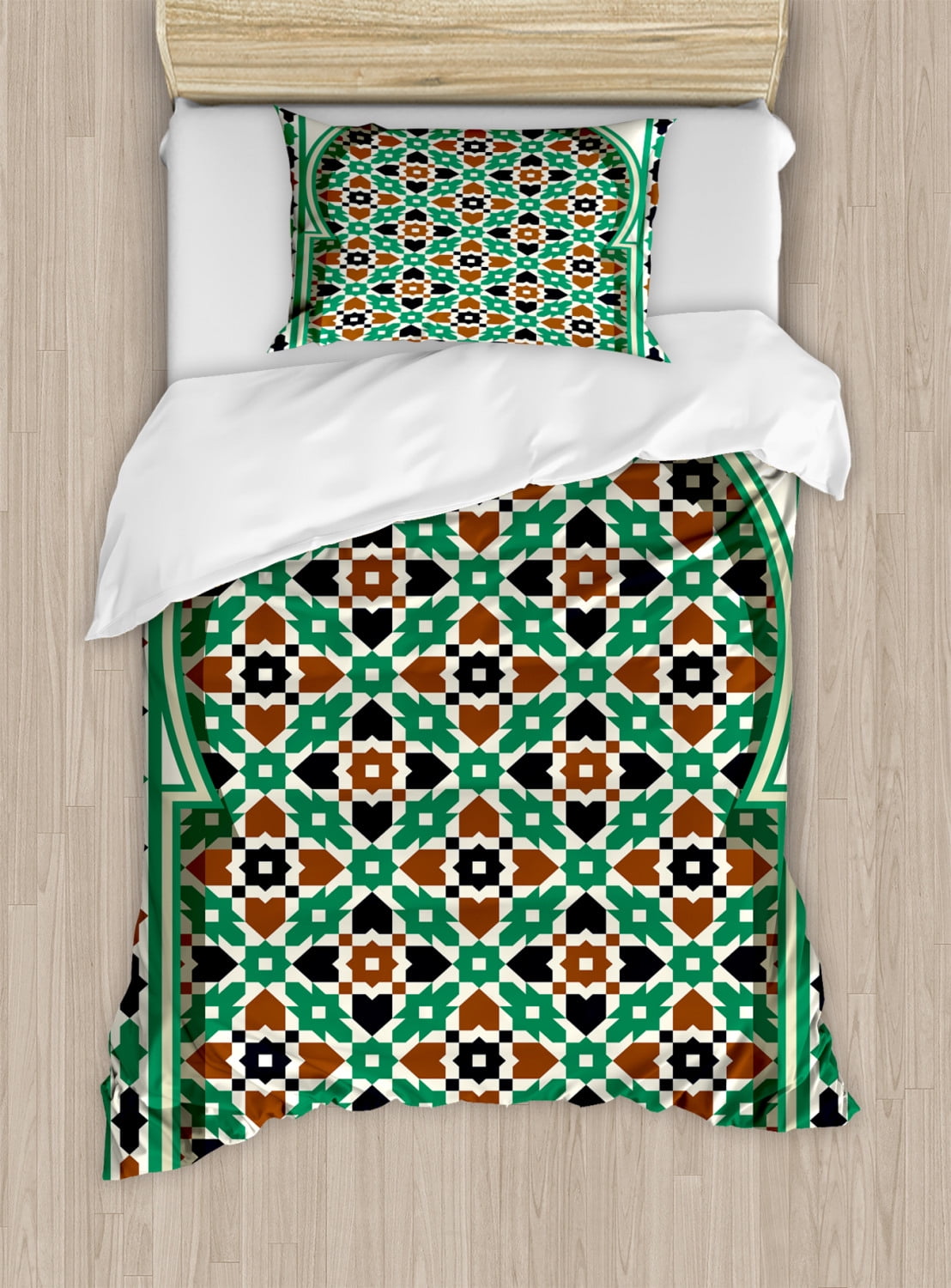 Moroccan Duvet Cover Set, Middle Eastern Style Moroccan Door Arch with