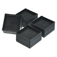 thumbnail image 1 of Unique Bargains 1.5' Bed Risers Furniture Risers Bed Lifters Couch Desk Sofa Lift Riser Stackable Up to 1300Lbs, Black 4Pack, 1 of 7