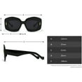 thumbnail image 4 of Retro Classic Square Sunglasses Women Men Black Grey Rivets Gradient Sun Glasses Shades UV400, 4 of 5
