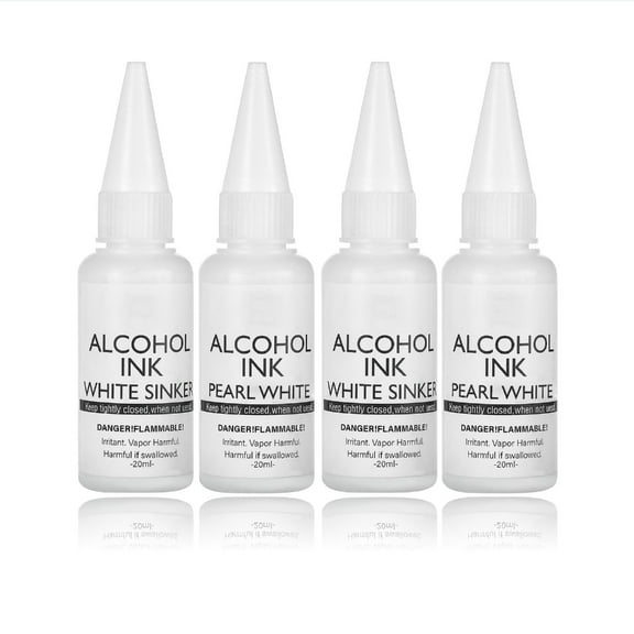 4Pcs White Alcohol Ink Set Concentrated Alcohol Paint Color Dye for Resin Art