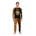 thumbnail image 2 of Family Halloween Pajamas Matching Sets, Black Orange Raglan Pumpkin Print Soft Long Sleeve Top and Long Pants Halloween Pajamas for Family, 2 Piece Holiday Sleepwear Halloween Family Pjs Set, 2 of 4