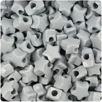 BeadTin Grey Opaque 13mm Star Pony Beads (250pcs)