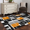 thumbnail image 3 of Area Rugs for Living Room 4x6 Ft, Burnt Orange Black Geometric Non Slip Area Rugs for Kitchen Bedroom Entryway, Modern Color Block Abstract Washable Carpet Runner Rug Floor Mats for Bedroom, 3 of 8