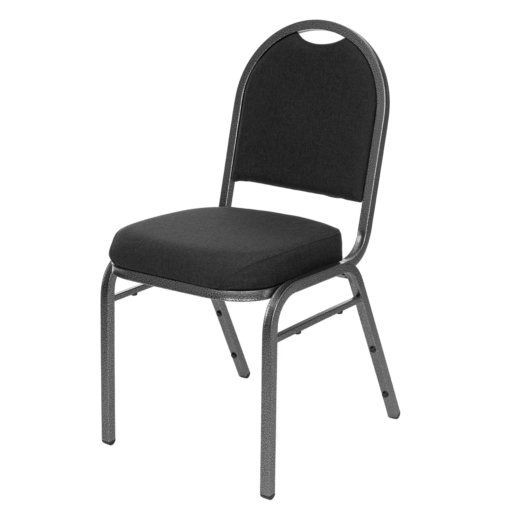 Hampden Furnishings Celia Collection Fabric Banquet Chair, Black, Pack of 2