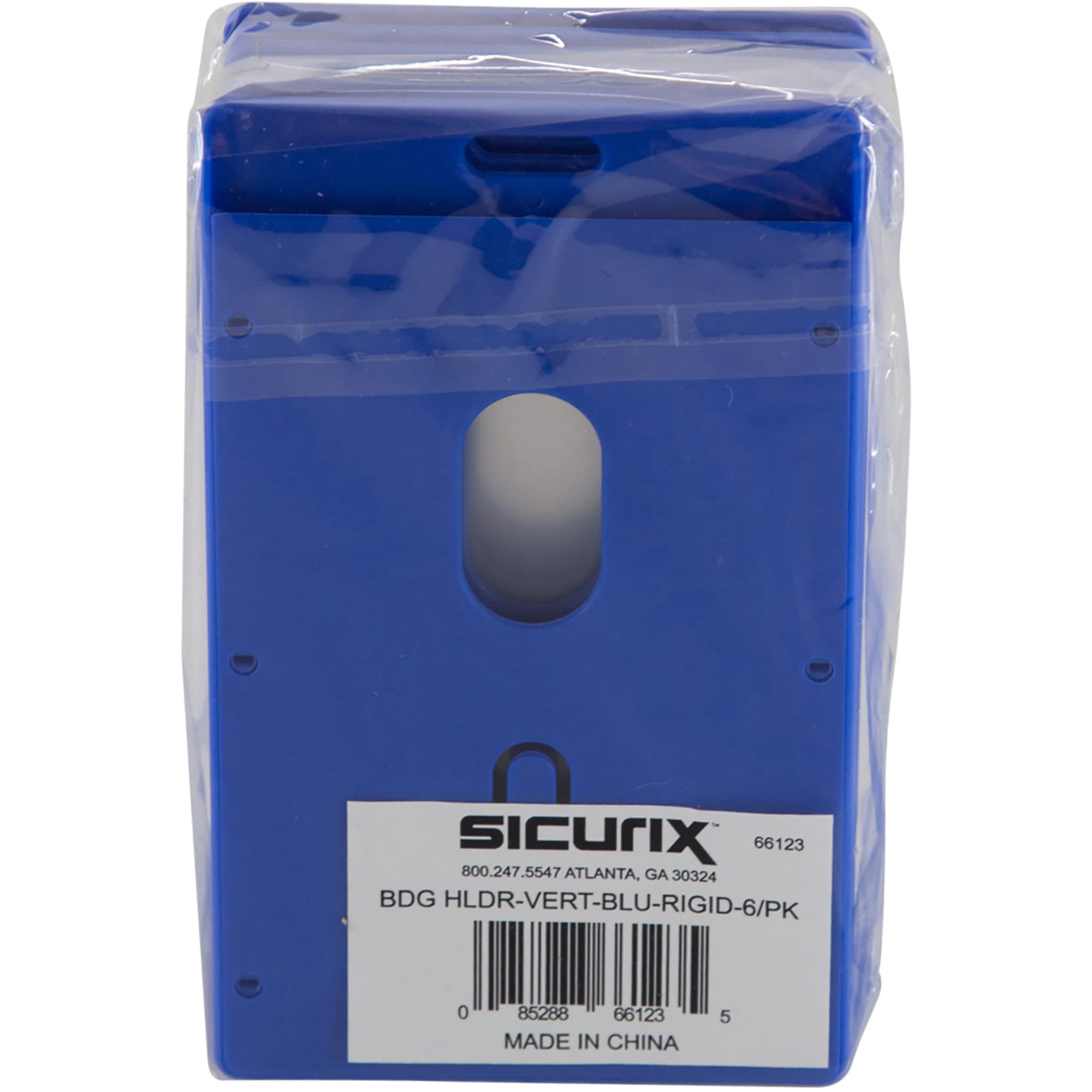 SICURIX Badge Holder - Vertical, Blue, 6 / Pack (Quantity)