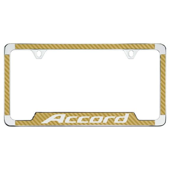 Honda Accord Gold Simulated Carbon Fiber License Plate Frame Holder
