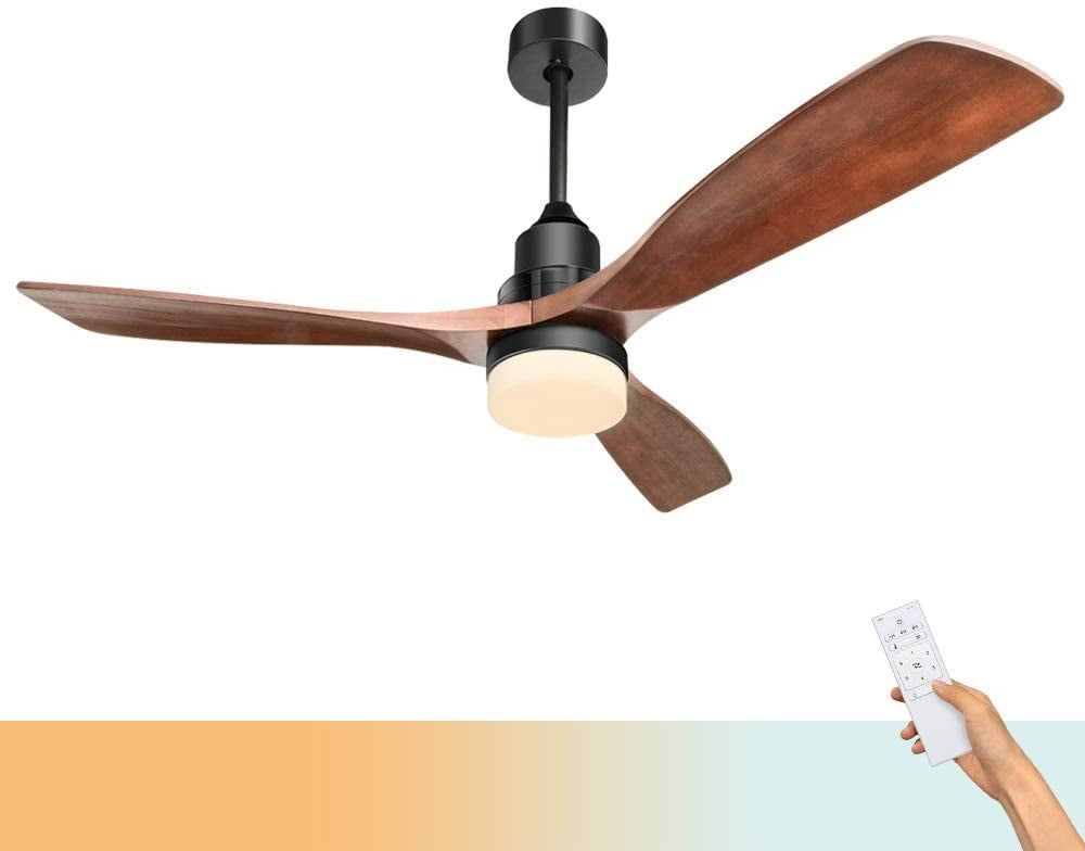 52 Walnut Natural Wooden 3 Brown Blades, Natural Wood Ceiling Fan