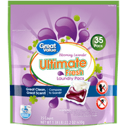 Great Value Ultimate Fresh Laundry Detergent Pacs, Blooming Lavender, 35 Count