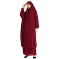 thumbnail image 1 of Hauts à Manches Longues pour Femmes Robe Abaya Modeste à Capuche Chauve-Souris Couleur Unie 2 Couleurs, 1 of 9