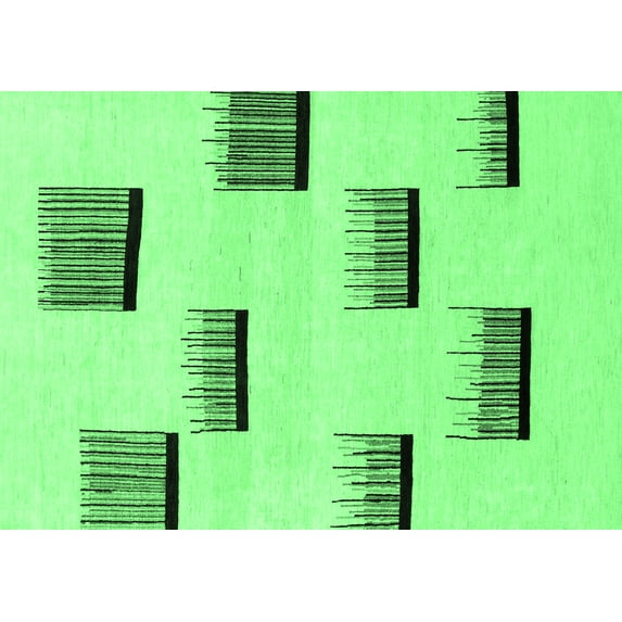 Ahgly Company Indoor Rectangle Solid Emerald Green Modern Area Rugs, 5' x 8'